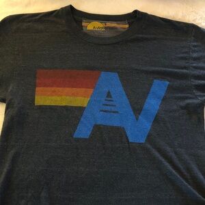 Aviator Nation Charcoal Tee with Blue and Red Graphic